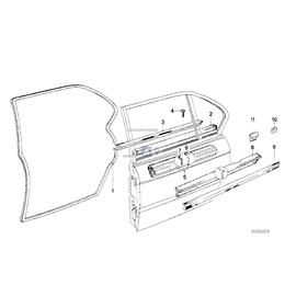 Uszczelka zewn. szyby drzwi, prawa - 51221808778