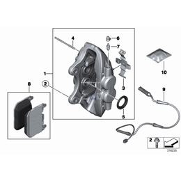 Klocki hamulcowe przód Performance BMW F30 F31 F32 F33 F34 F36 428i 435d 435i 328i 335i 340i - 34106859067