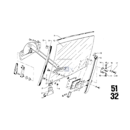 Szyba drzwi zielona przednia prawa - 51321811136