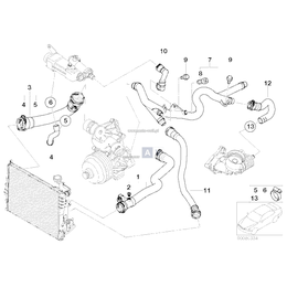 Przewód elastyczny układu chłodzenia BMW E46 330Cd 330Xd 330d M57 - 11537787177