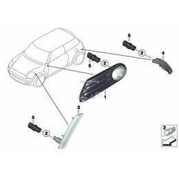 Dodatk. lampa kierunkowsk. prawa żółta - 63132751504