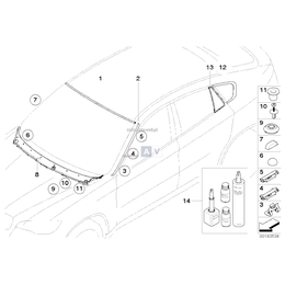 Ramka szyby bocznej, stałej, lewej - 51357179681