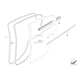 Listwa zewn. szyby drzwi tylnych lew. - 51347060249