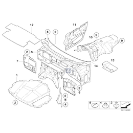 Izolacja dźwiękowa przedz. silnika, pr. - 51487158430