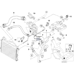 Przewód elastyczny układu chłodzenia BMW E38 740d M67 - 11532249863