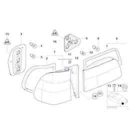 Lampa tylna w błotniku prawa - 63218371328