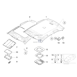 Osłona uchwytu podsufitki HELLGRAU BMW E46 Compact - 51447056863