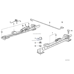 Ausführung 307-308-309, Szyna fotela zewnętrzna lewa - 52101922233