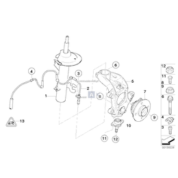 Amortyzator przedni prawy, tylko w połączeniu z - 31316780466