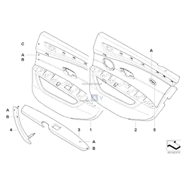 Tapicerka drzwi, skóra, tylna prawa - 51427967256