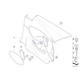 Tapicerka boczna, skóra, tył, prawa - 51439150552