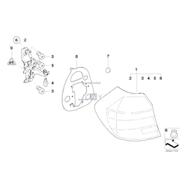 Gniazdo żarówki lampy tylnej prawej - 63217260056