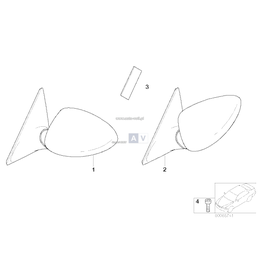 Elektr. lusterko zewn. podgrz.R, grunt. - 51167901766
