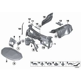 Izolacja dźwiękowa pokrywy silnika wygłuszenie maski BMW F25 X3 F26 X4 - 51489175051