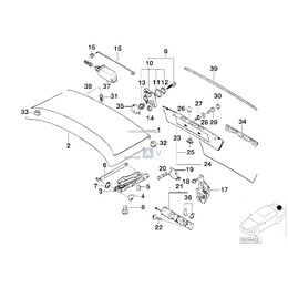 Zawias pokrywy bagażnika lewy BMW E38 725tds 728i 730i 730d 735i 740i 740d 750i - 41628221197