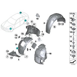 Osłona nadkola przód prawa z przodu BMW F30 F31 316 318 320 325 328 330 335 340 - 51717260726