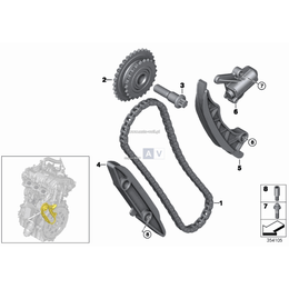 Śruba łożyskowa rozrządu BMW F20 F21 F23 F30 F31 F34 F36 F39 F48 MINI F54 F55 F57 G01 G11 G20 G30 - 13527617486