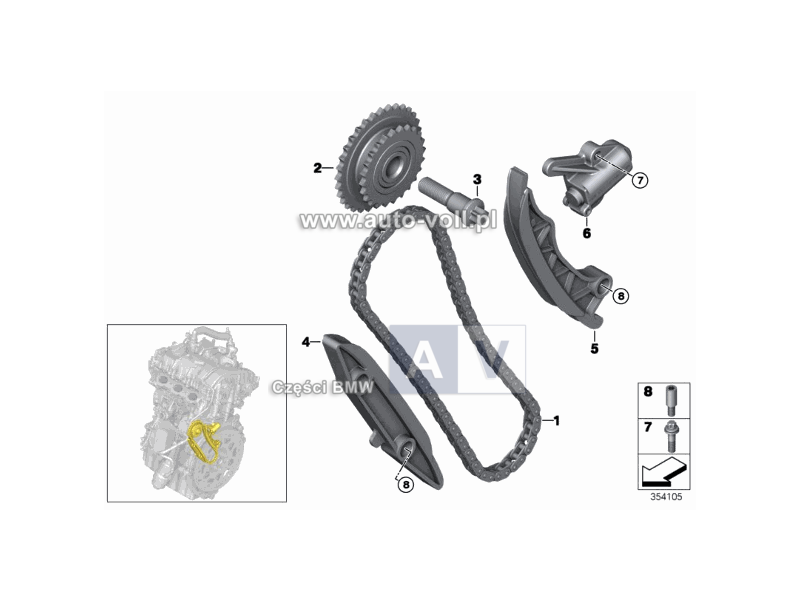 13527617486 Śruba łożyskowa rozrządu BMW F20 F21 F23 F30 F31 F34 ...