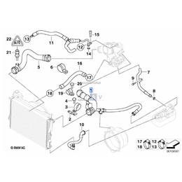 Przewód elastyczny układu chłodzenia BMW E38 750i - 11531711877