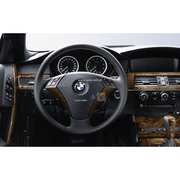 Nakładka dekoracyjna z jasnej topoli słojowanej do kierownicy skórzanej BMW E60 E61 - 32300406384