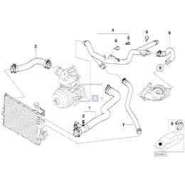 Przewód wąż układu chłodzenia lewy górny BMW E46 330d 330xd M57 - 11532247849