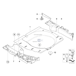 Podkładka wsuw. dna bagażnika tylna pr. - 51478185238