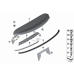 Osłona klapy tył lewa MINI F56 Cooper One - 51627338557