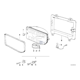 Lampa przeciwmgłowa, żółta prawa - 63171386050