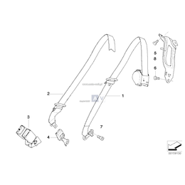Pas bezpieczeństwa tylny prawy - 72117161654