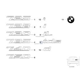 Emblemat TDS - Oryginał BMW - 51148119643