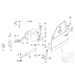 Zawias drzwi przedni górny prawy - 41518184166