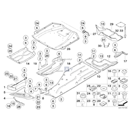 Uszczelka osłona podwozia tylna prawa BMW E65 E66 730 735 740 745 750 760 - 51717030708