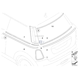 Osłona tylnej szyby, dolna - 51312754852