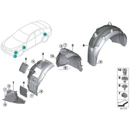 Osłona pokrywa nadkola przód BMW G11 G12 G14 G15 G16 G30 G31 G32 - 51717340195