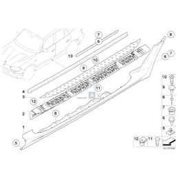 Osłona stopnia progu nadkola prawa BMW E83 E83N X3 2,0 2,5 3,0 - 51713403002