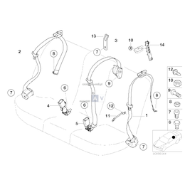 Pas bezpieczeństwa tylny prawy - 72117138892
