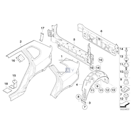 Element błotnika tylnego prawego - 41217174340