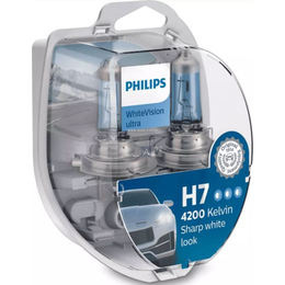 ŻARÓWKA H7 12V/55W PX26D +60% 2SZT+2SZT W5W PHILIPS WHITEVISION ULTRA 4200K