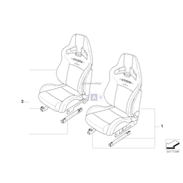 JCW Fotel sport. Alcantara przedni lewy - 52100420669