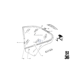 Szyba boczna, zielona lewa - 51371811137