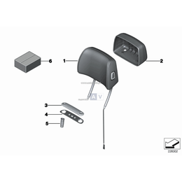 Zagłówek podst. skórzany z reg. el. - 52109177003