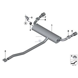 Łącznik rury wydechowej BMW E24 E28 E30 E36 E38 E39 E46 E53 X5 E60 E61 E65 E83 X3 F25 F46 F48 MINI - 18307560777