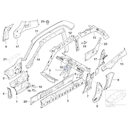 Panel zewn. ramy dachu, lewy - 41218400021