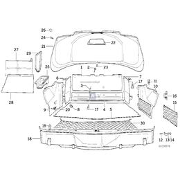 Obudowa wnęki koła bagażnik lewa BMW E31 850Ci M70 - 51478108367