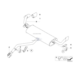 Tłumik tylny z przepust. spalin - 18307646124