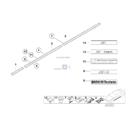 Listwa drzwi przód lewa BMW E36 Coupe Cabrio 316 318 320 323 325 328 - 51132256787