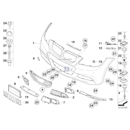 Uchwyt czujnika PDC przód zewnętrzny lewy BMW E90N E91N - 51117894497