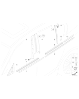 Osłona słupka B drzwi, tylne prawe - 51357154312