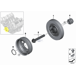 Śruba koła pasowego BMW E70 F01 F10 F12 F15 F90 G05 G07 G11 G15 G30 - 11238648148
