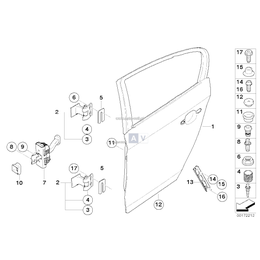 Uszczelka ogranicznika drzwi tylnych - 51227123542
